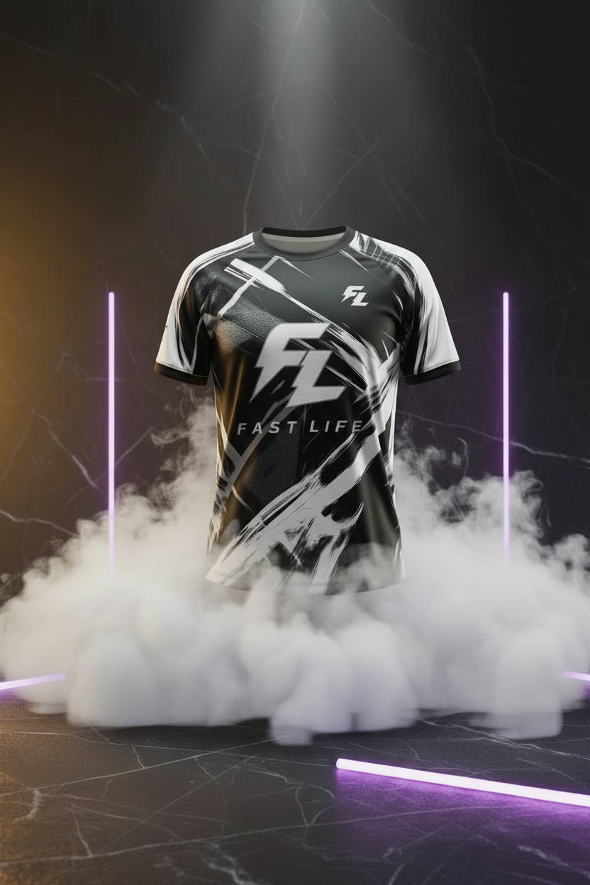 Fast Life Black Jersey – Neon Scene v4