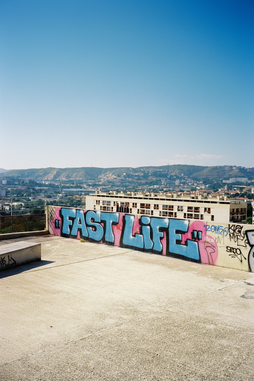 Fast Life Graffiti Rooftop