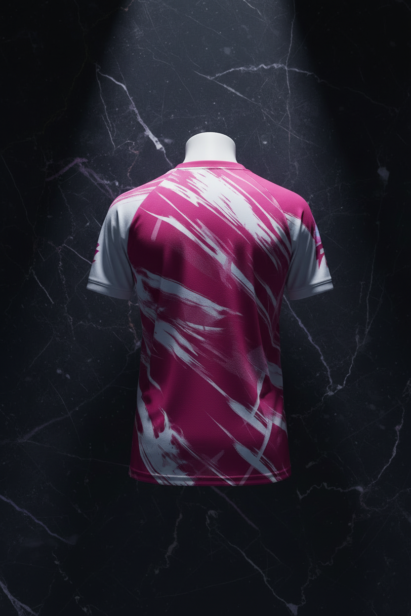 Fast Life Jersey Rose - Dos - Fond Marbre Anthracite
