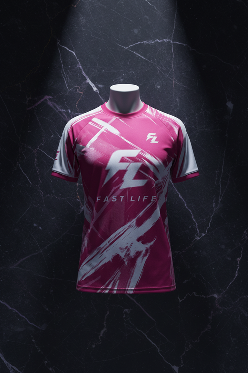 Fast Life Jersey Rose - Fond Marbre Anthracite